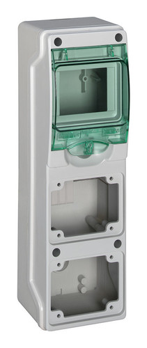 Распределительный шкаф Schneider Electric KAEDRA, 4 мод., IP65, навесной, пластик, зеленая дверь