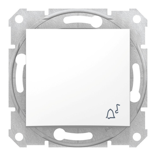 Выключатель 1-клавишный кнопочный Schneider Electric SEDNA, скрытый монтаж, белый