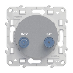 Розетка TV-SAT ODACE, проходная, алюминий